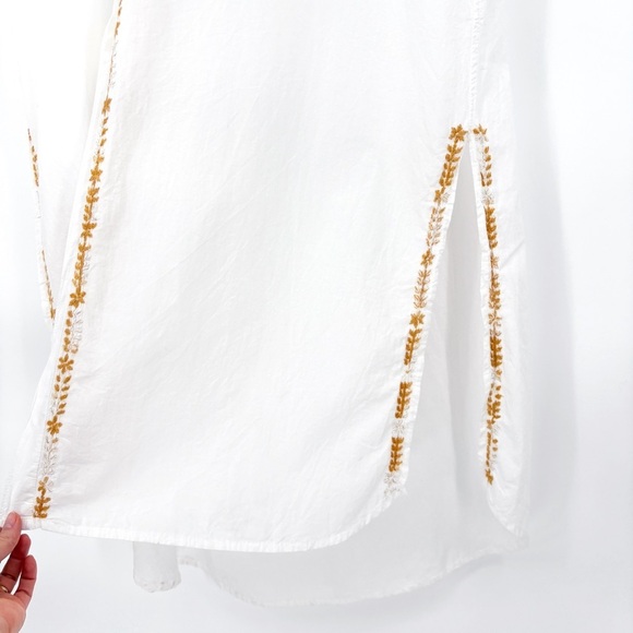 SUBTLE LUXURY Boyfriend White Embroidered Maxi Kaftan Dress S/M - Picture 9 of 14
